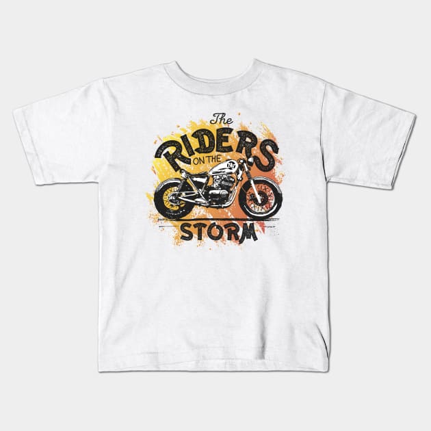 Riders on the Storm Kids T-Shirt by ManxHaven